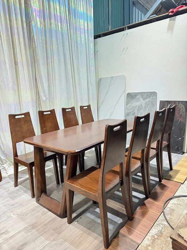 Bộ Bàn Ăn 8 Ghế Gỗ Sồi Nga Hiện Đại BA10