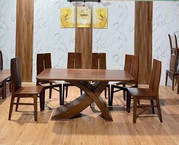 Bộ Bàn Ăn 6 Ghế Gỗ Sồi Nga BA08