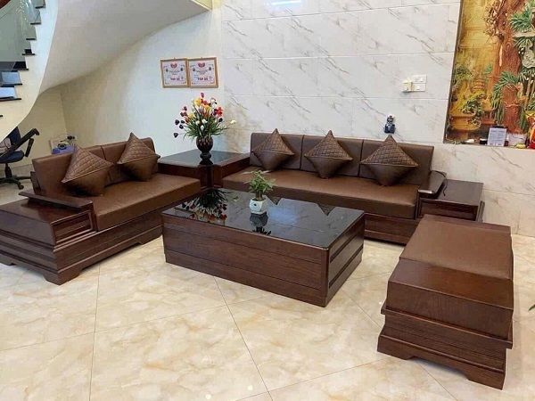 Bộ Sofa Góc Pháo Gỗ Sồi Nga DK-BG62