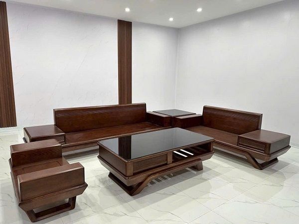 Bộ Sofa Thuyền Góc Cỡ Đại Gỗ Sồi Nga DK-BG51