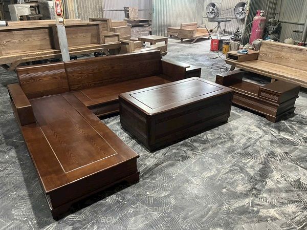 Bộ Sofa Pháo Góc Gỗ Sồi Nga DK-BG63