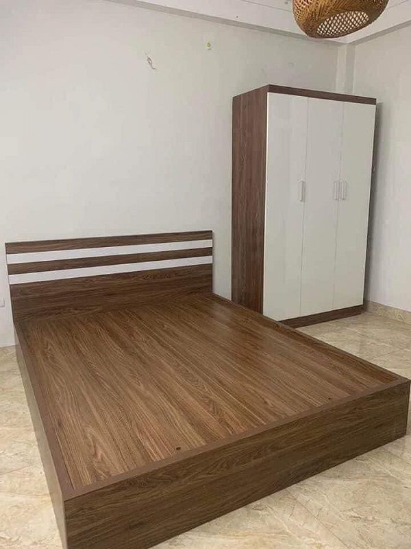 Combo Phòng Ngủ 2 Món Gỗ MDF Óc Chó DK-CB04