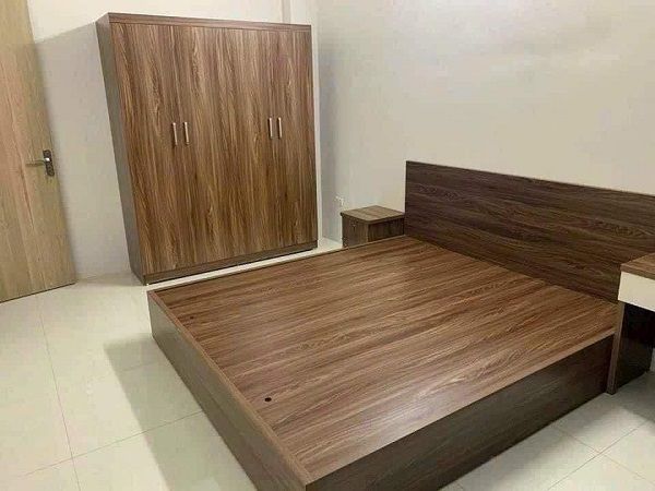 Combo Phòng Ngủ 2 Món Gỗ MDF Óc Chó DK-CB13