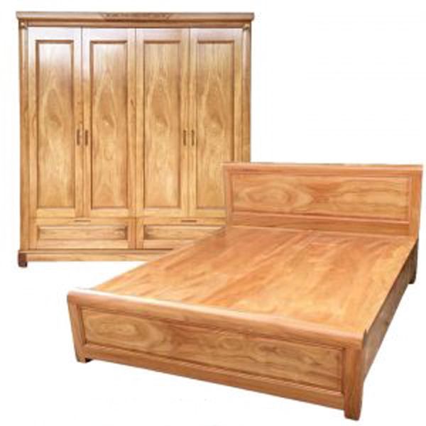 Bộ Giường Tủ Gỗ Gõ Đỏ CB45