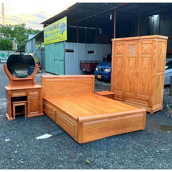 Bộ Giường Tủ 4 Món Gỗ Gõ Đỏ CB47