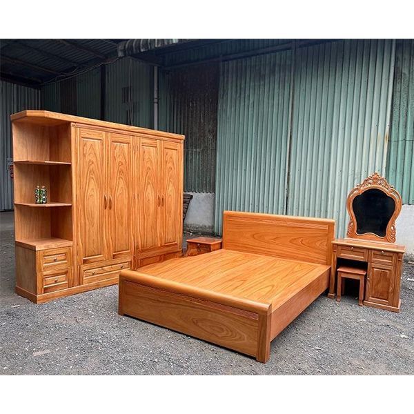 Bộ Giường Tủ Gỗ Gõ Đỏ CB49