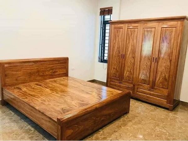 Bộ Giường Tủ Gỗ Hương Xám CB20