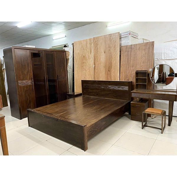 Bộ Giường Tủ 4 Món Gỗ Mun CB60