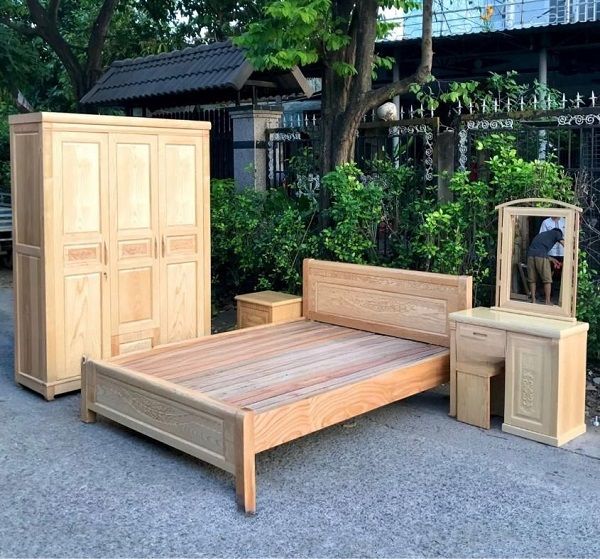 Bộ Giường Tủ Gỗ Sồi Nga CB28