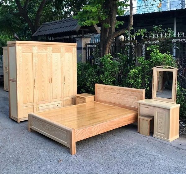 Combo Giường Tủ Gỗ Sồi Nga CB30