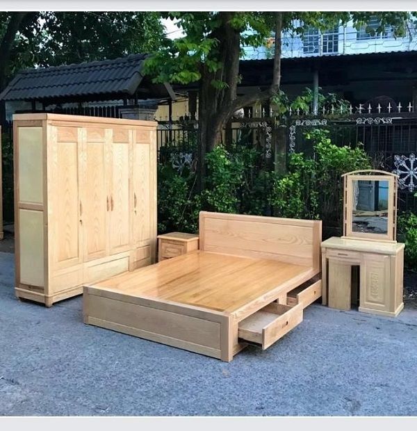 Combo Giường Tủ Gỗ Sồi Nga CB32