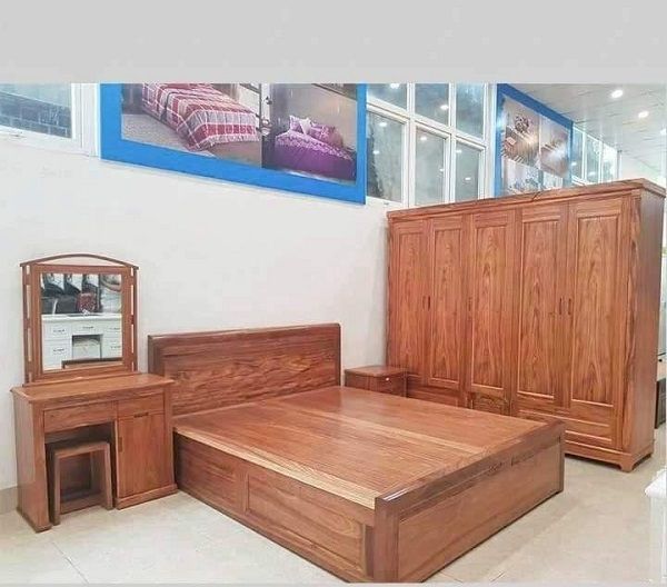 Bộ Giường Tủ Gỗ Xoan Đào CB15
