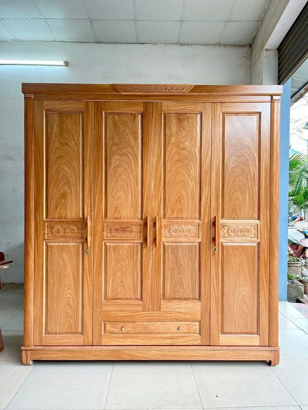 Tủ Áo 4 Cánh Đồng Tiền Đinh Hương DK-T217