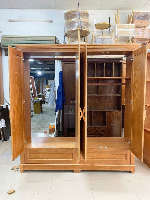 Tủ Áo 4 Cánh Gỗ Đinh Hương DK-T215