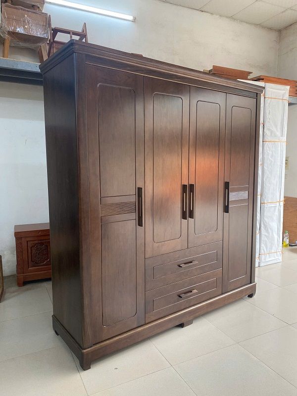 Tủ Áo 4 Cánh Gỗ Mun 3 Buồng DK-T219