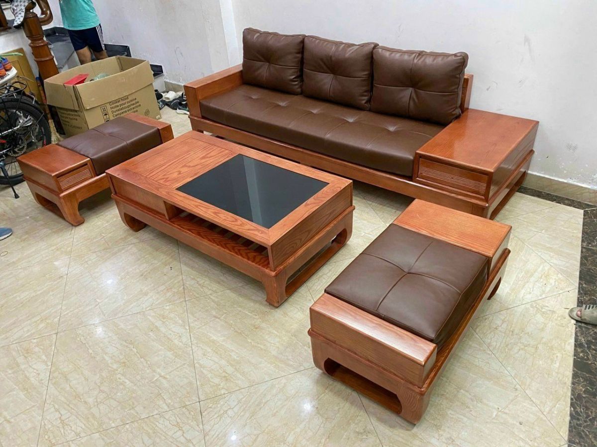 Bộ Sofa Chân Hươu Gỗ Sồi Nga DK-BG55