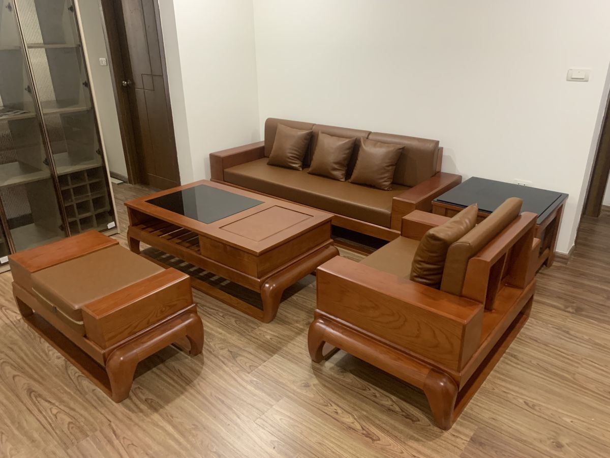 Bộ Sofa Đùi Bàn Kẹp Gỗ Sồi Lau Hương DK-BG58