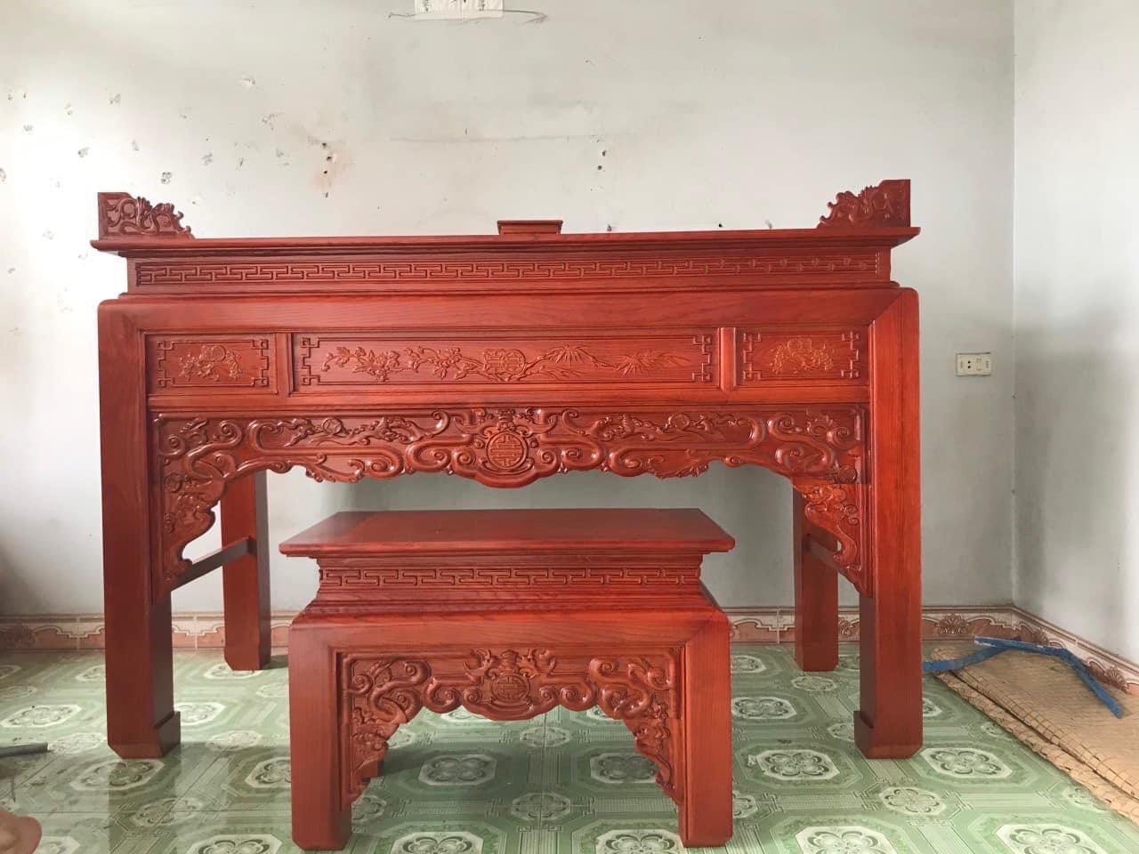 Cặp Bàn Thờ Gỗ Hương Như Ý 1m75 DK-BT10